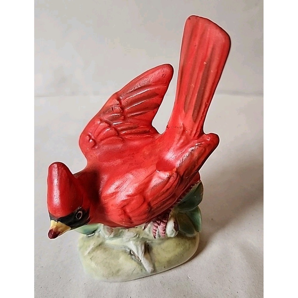 VTG Lot 3 Handpainted Porcelain Birds Figurines Mockingbird, Thrasher, Cardinal* - Picture 16 of 16
